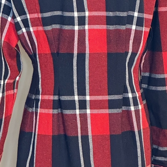 SHEIN LUNE Plaid Print Button Front Drop Shoulder Shirt Dress - Picture 4 of 9